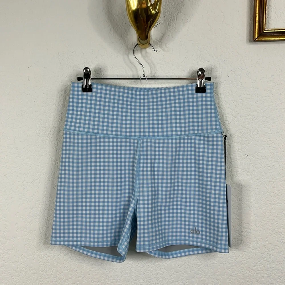 ALO Yoga | Shorts | Alo Yoga Vapor High Waist Gingham Short Blue